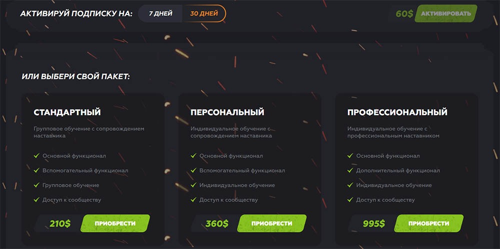 тарифы сканера Forking